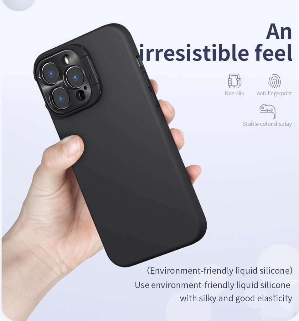 Nillkin Lens Wing iPhone 14 Pro Hoesje Siliconen met MagSafe Blauw afbeelding 6