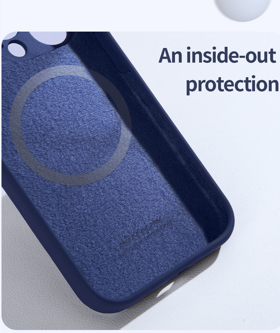 Nillkin Lens Wing iPhone 14 Pro Hoesje Siliconen met MagSafe Blauw afbeelding 8