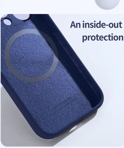 Nillkin Lens Wing iPhone 14 Pro Hoesje Siliconen met MagSafe Blauw afbeelding 8