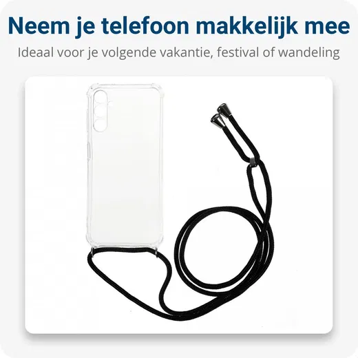 Samsung Galaxy A34 Hoesje met Koord Schokbestendig TPU Transparant afbeelding 3