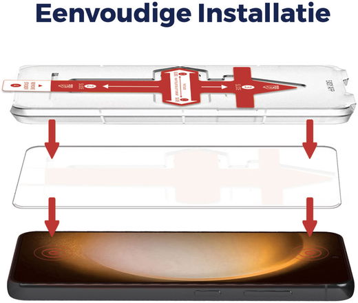 Rosso Samsung Galaxy S23 Tempered Glass Fingerprint en Case Friendly afbeelding 4