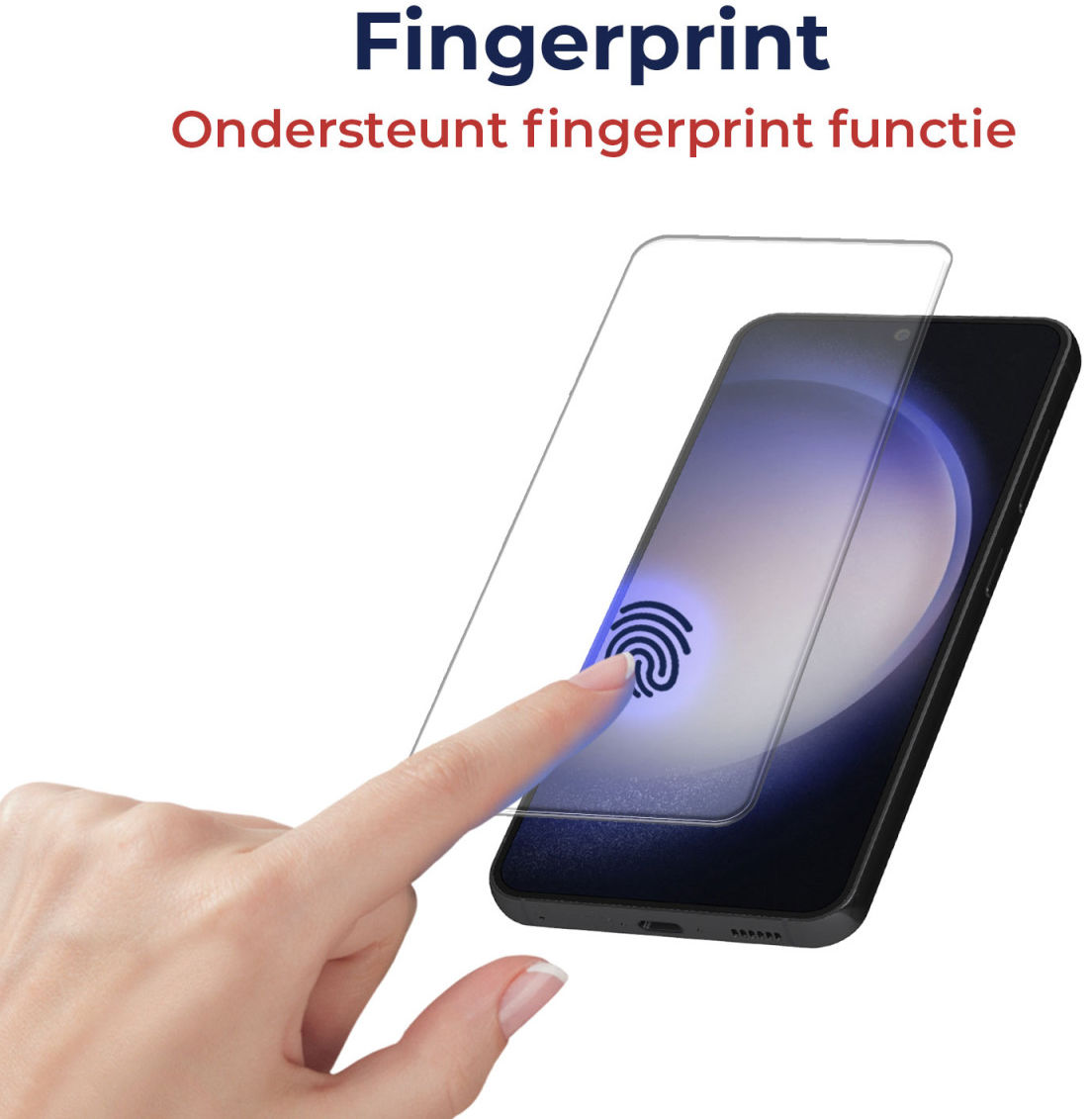 Rosso Samsung Galaxy S23 Plus Tempered Glass Fingerprint Case Friendly afbeelding 2