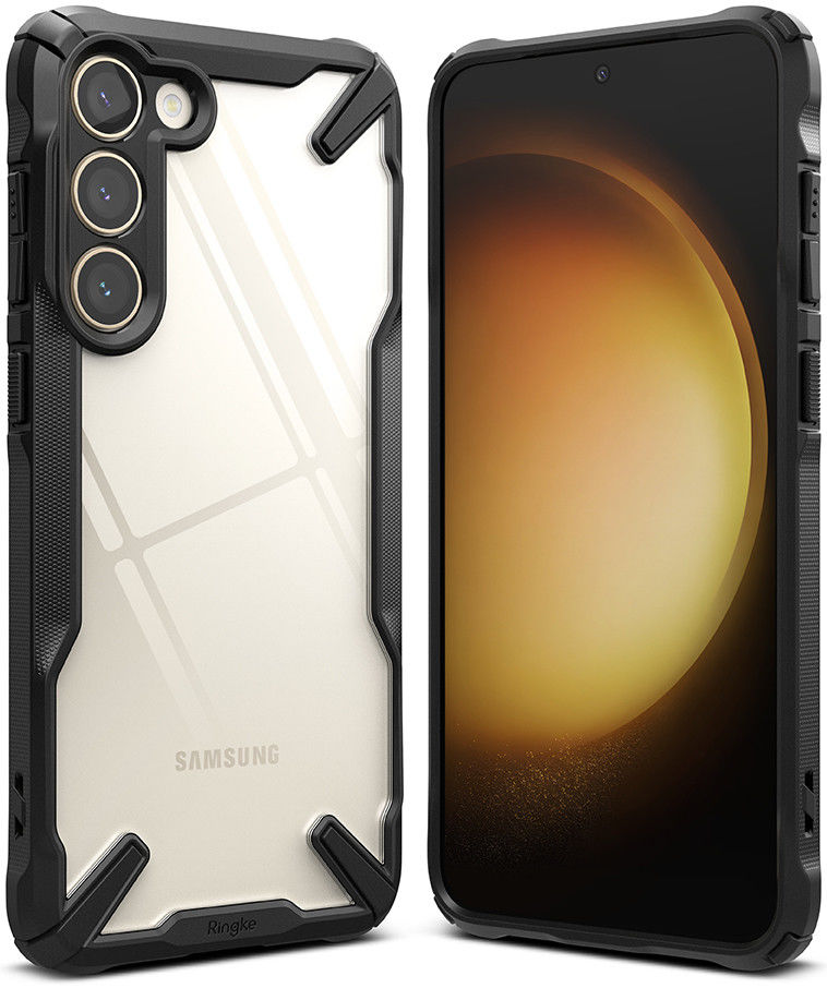 Ringke Fusion X Samsung Galaxy S23 Hoesje Back Cover Transparant Zwart afbeelding 1