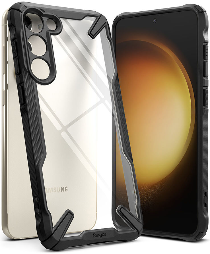 Ringke Fusion X Samsung Galaxy S23 Hoesje Back Cover Transparant Zwart afbeelding 2