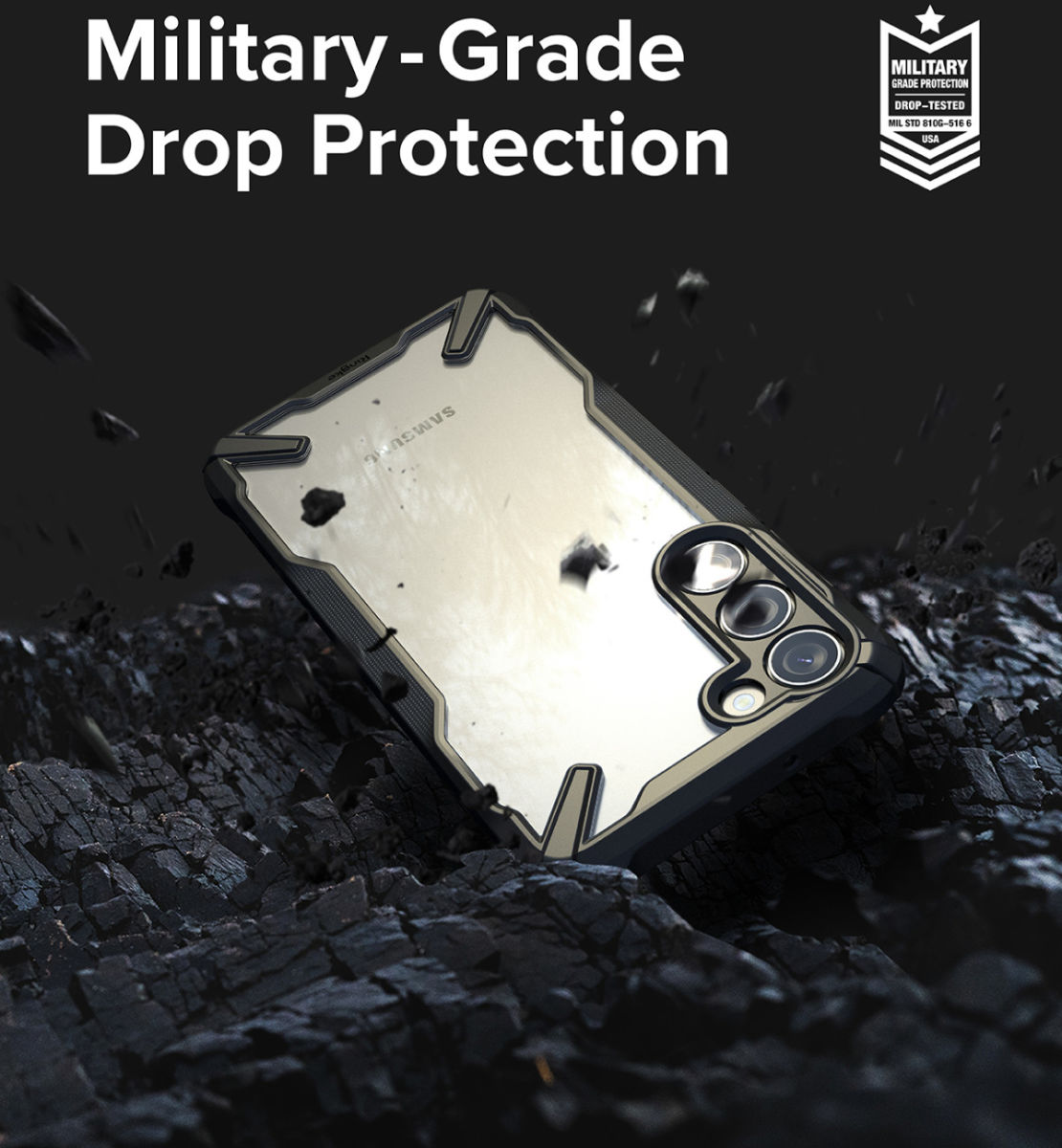 Ringke Fusion X Samsung Galaxy S23 Hoesje Back Cover Transparant Zwart afbeelding 4
