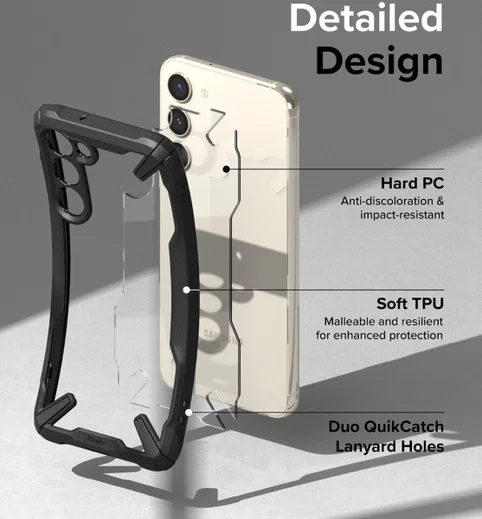 Ringke Fusion X Samsung Galaxy S23 Hoesje Back Cover Transparant Zwart afbeelding 8