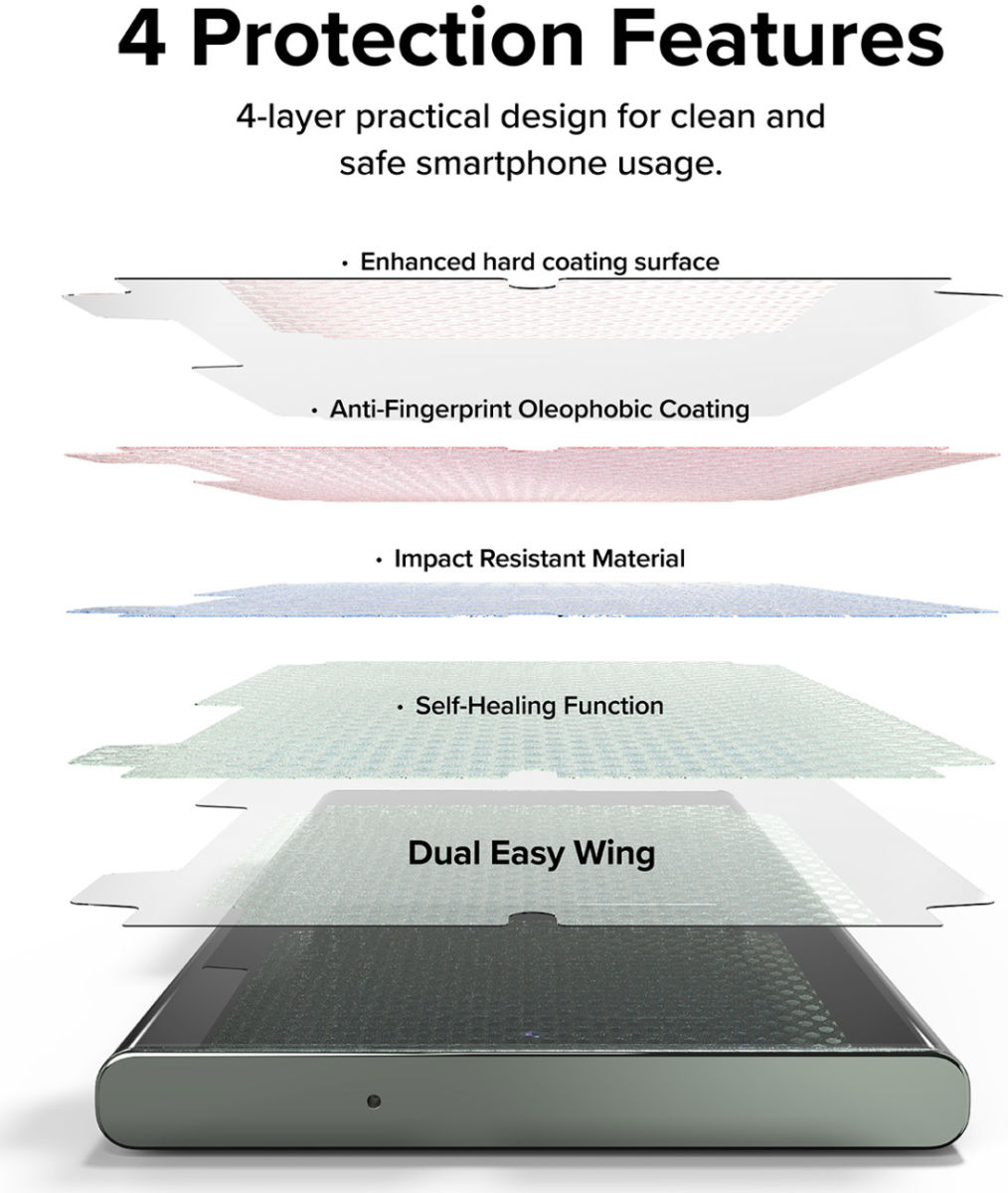 Ringke Dual Easy Film Samsung Galaxy S23 Ultra Screen Protector 2-Pack afbeelding 10