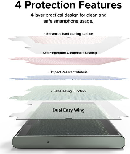 Ringke Dual Easy Film Samsung Galaxy S23 Ultra Screen Protector 2-Pack afbeelding 10