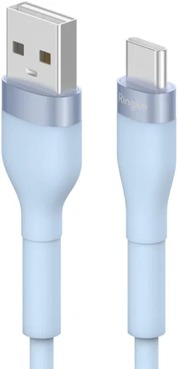 Ringke Pastel 2.4A USB 2.0 naar USB-C Snellaad Kabel 12W 2 Meter Blauw afbeelding 1