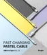 Ringke Pastel 2.4A USB 2.0 naar USB-C Snellaad Kabel 12W 2 Meter Geel afbeelding 12