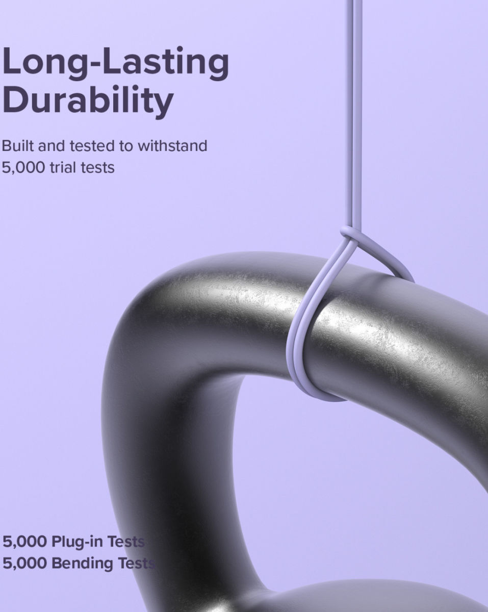 Ringke Pastel 3A USB-C Snellaad Kabel PD 3.0 en QC 3.0 60W 1.2M Zwart afbeelding 10