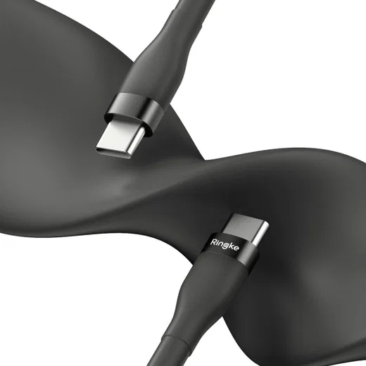 Ringke Pastel 3A USB-C Snellaad Kabel PD 3.0 en QC 3.0 60W 1.2M Zwart afbeelding 2