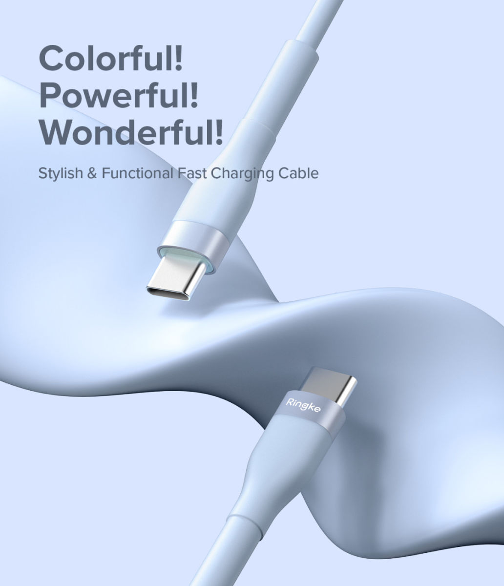 Ringke Pastel 3A USB-C Snellaad Kabel PD 3.0 en QC 3.0 60W 2M Paars afbeelding 10