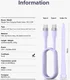 Ringke Pastel 3A USB-C Snellaad Kabel PD 3.0 en QC 3.0 60W 2M Paars afbeelding 12