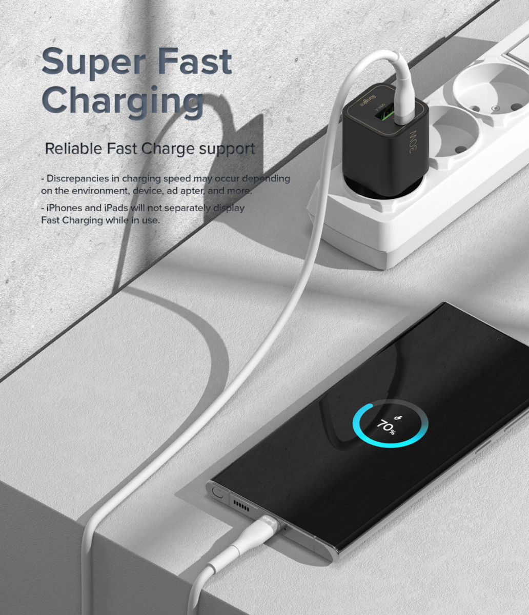 Ringke Pastel 3A USB-C Snellaad Kabel PD 3.0 en QC 3.0 60W 2M Paars afbeelding 4