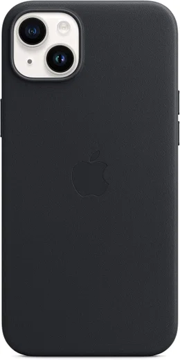 Origineel Apple iPhone 14 Plus Hoesje MagSafe Leather Case Zwart afbeelding 1