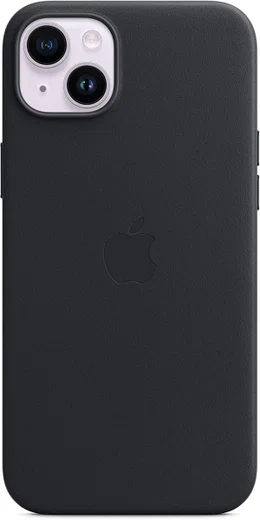 Origineel Apple iPhone 14 Plus Hoesje MagSafe Leather Case Zwart afbeelding 3