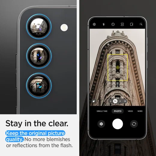 Spigen Optik Samsung Galaxy S23/S23 Plus Camera Lens Protector 2-Pack afbeelding 5