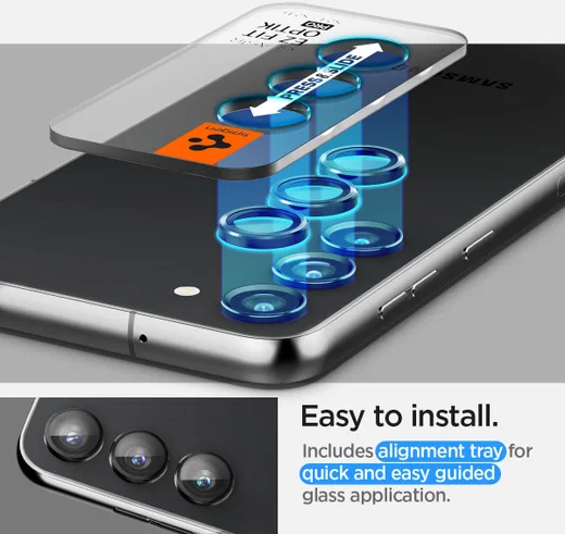 Spigen Optik Samsung Galaxy S23/S23 Plus Camera Lens Protector 2-Pack afbeelding 3