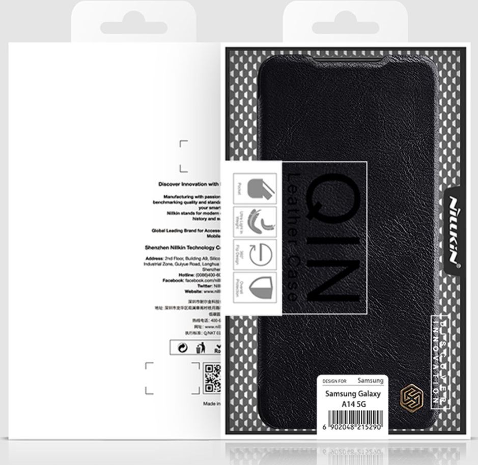 Nillkin Qin Samsung Galaxy A14 Hoesje Book Case Zwart afbeelding 10