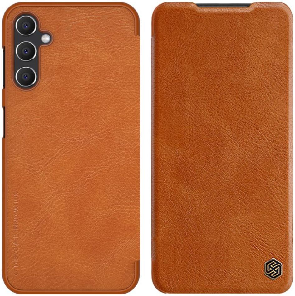 Nillkin Qin Samsung Galaxy A14 Hoesje Book Case Bruin afbeelding 2