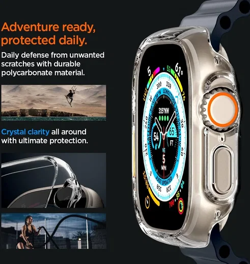 Spigen Thin Fit - Apple Watch Ultra 3/2/1 Hoesje - Bumper Case - Transparant afbeelding 5