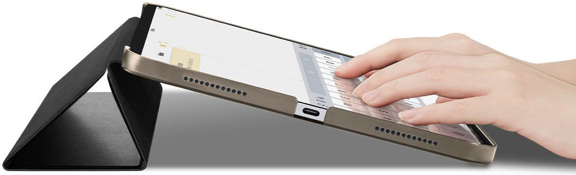 Spigen Smart Fold Apple iPad 11 (2025)/10.9 (2022) Hoes Book Case Tri-Fold Zwart afbeelding 5