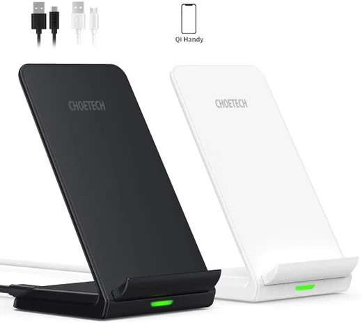 Choetech Wireless Charging Stand Bureau Houder 10W Zwart/Wit (2-Pack) afbeelding 2