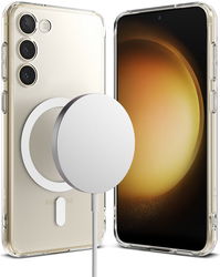 Ringke Fusion Magnetic Samsung Galaxy S23 Hoesje MagSafe Transparant afbeelding