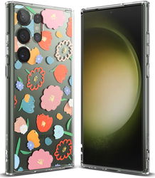 Ringke Fusion Samsung Galaxy S23 Ultra Hoesje Back Cover Floral afbeelding