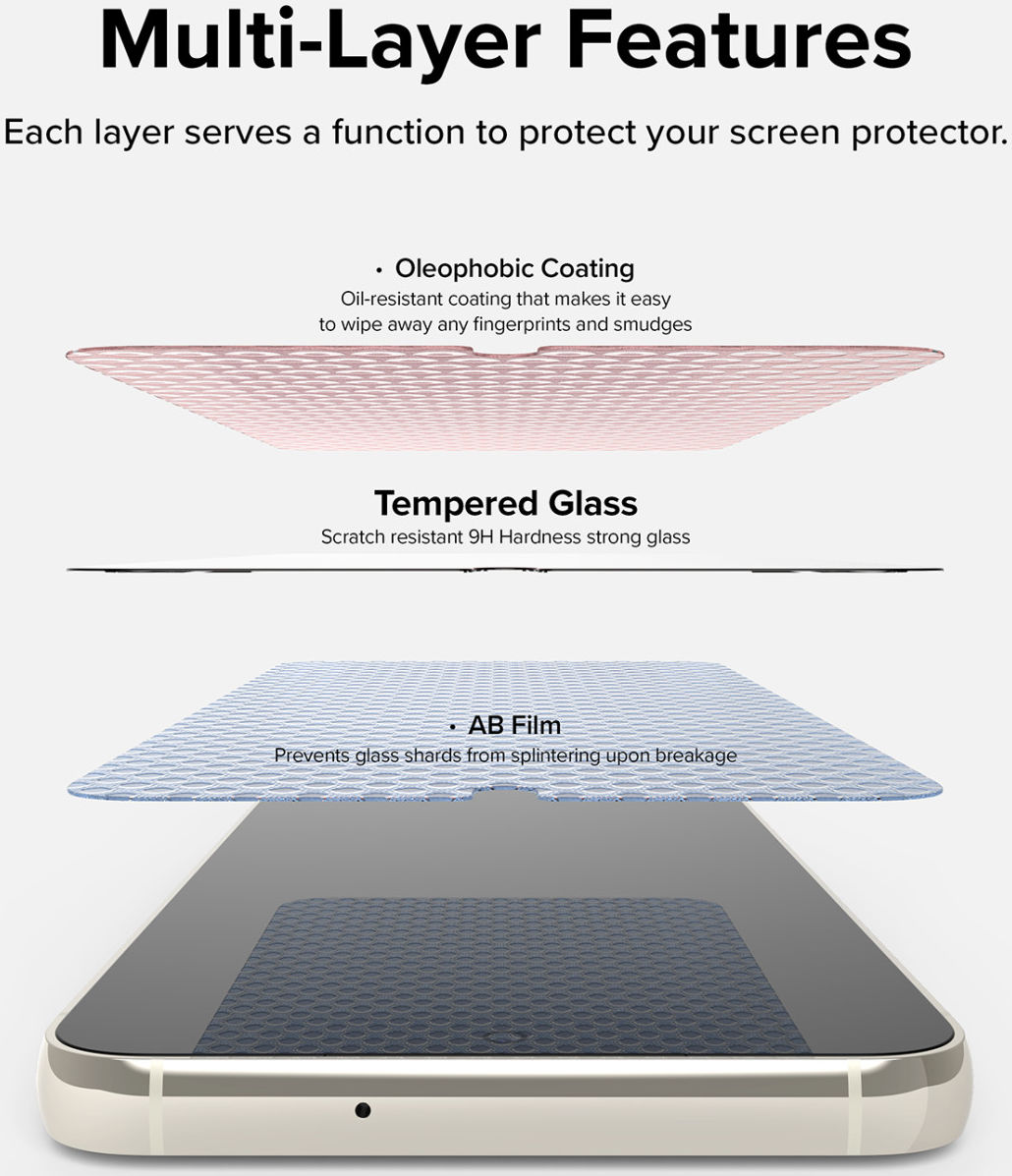 Ringke Samsung Galaxy S23 Screen Protector Tempered Glass 2-Pack 9H afbeelding 10