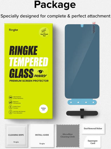 Ringke Samsung Galaxy S23 Screen Protector Privacy Tempered Glass afbeelding 14
