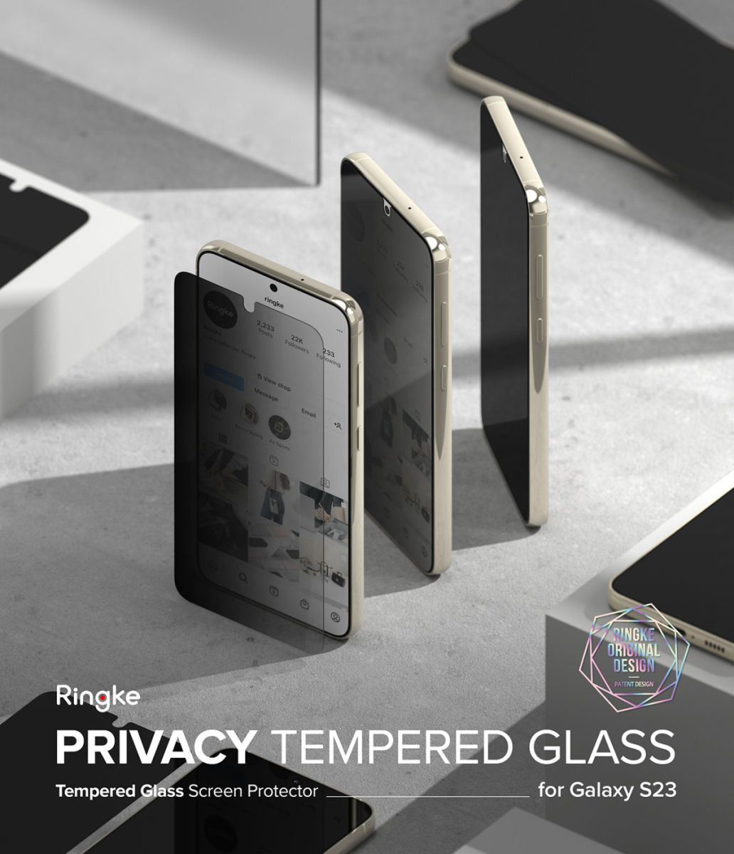 Ringke Samsung Galaxy S23 Screen Protector Privacy Tempered Glass afbeelding 19