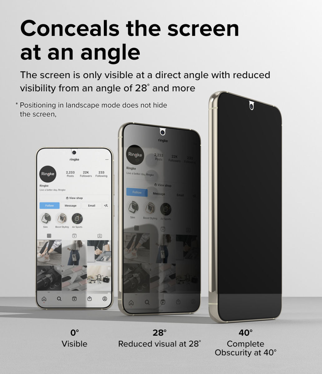 Ringke Samsung Galaxy S23 Screen Protector Privacy Tempered Glass afbeelding 7