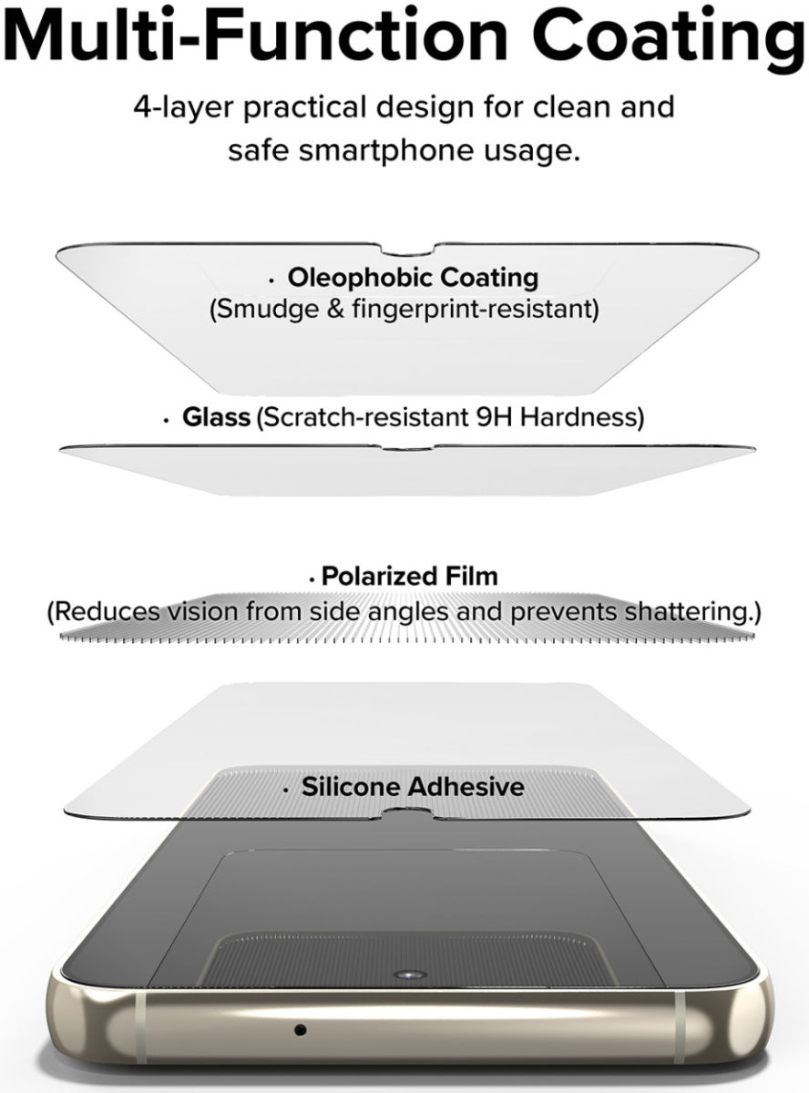 Ringke Samsung Galaxy S23 Screen Protector Privacy Tempered Glass afbeelding 9
