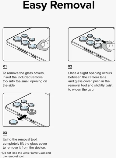 Ringke Frame Glass Samsung Galaxy S23 (Plus) Camera Protector Zwart afbeelding 12