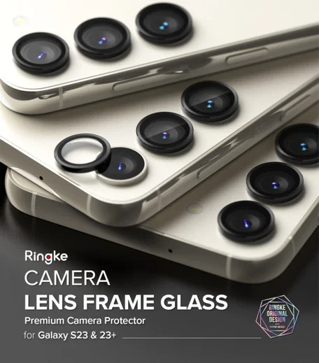 Ringke Frame Glass Samsung Galaxy S23 (Plus) Camera Protector Zwart afbeelding 2