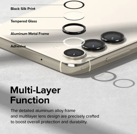 Ringke Frame Glass Samsung Galaxy S23 (Plus) Camera Protector Zwart afbeelding 4