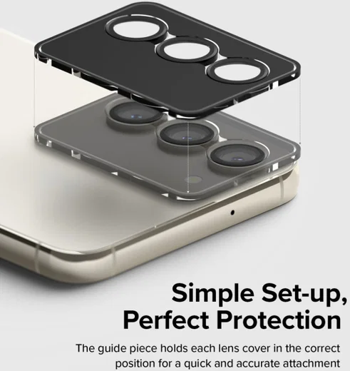 Ringke Frame Glass Samsung Galaxy S23 (Plus) Camera Protector Zwart afbeelding 6