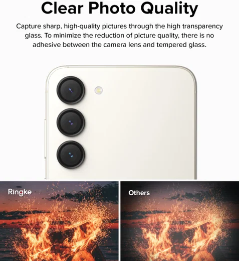 Ringke Frame Glass Samsung Galaxy S23 (Plus) Camera Protector Zwart afbeelding 7