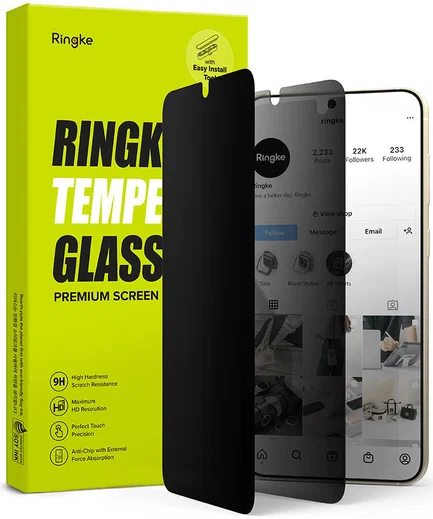 Ringke Samsung Galaxy S23 Plus Screen Protector Privacy Tempered Glass afbeelding 15