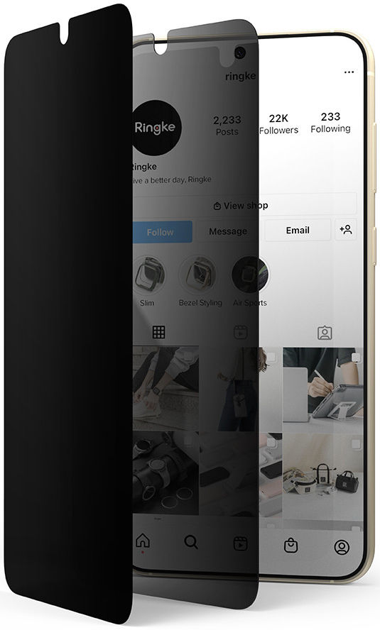 Ringke Samsung Galaxy S23 Plus Screen Protector Privacy Tempered Glass afbeelding 14