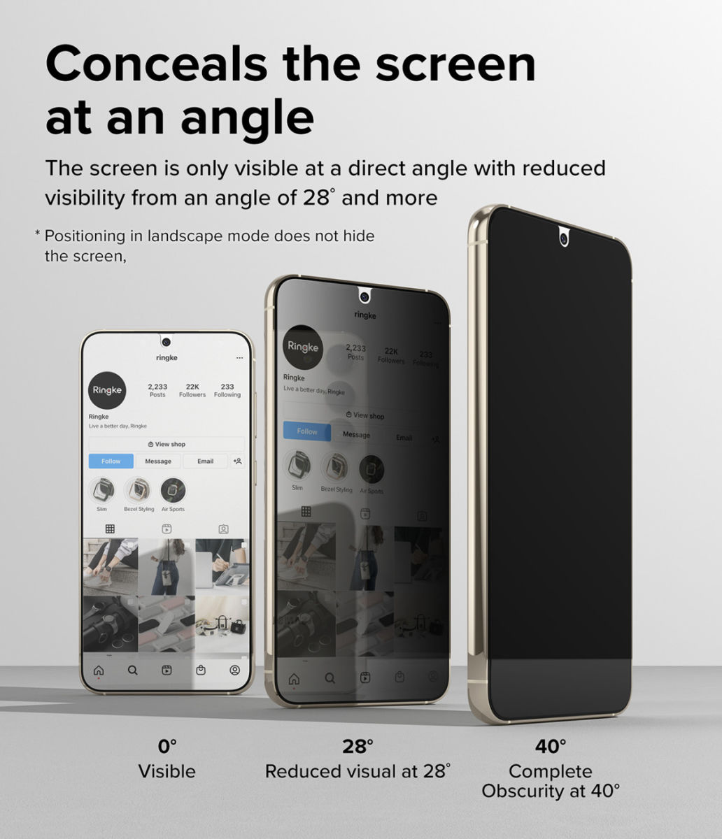 Ringke Samsung Galaxy S23 Plus Screen Protector Privacy Tempered Glass afbeelding 5
