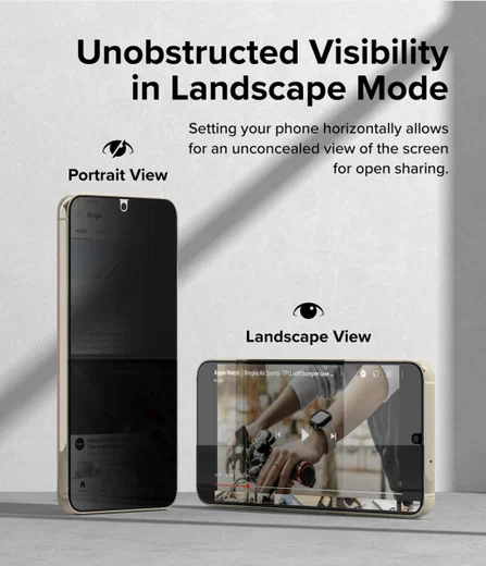 Ringke Samsung Galaxy S23 Plus Screen Protector Privacy Tempered Glass afbeelding 8