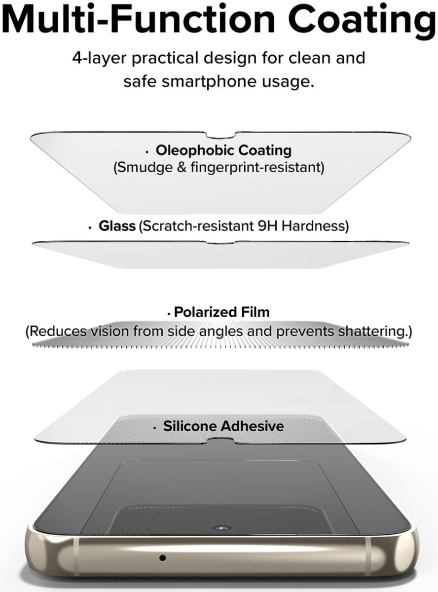 Ringke Samsung Galaxy S23 Plus Screen Protector Privacy Tempered Glass afbeelding 9