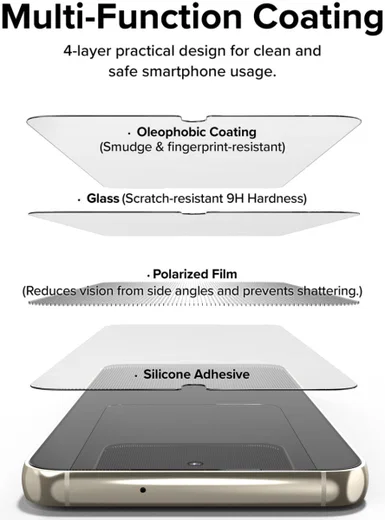 Ringke Samsung Galaxy S23 Plus Screen Protector Privacy Tempered Glass afbeelding 9
