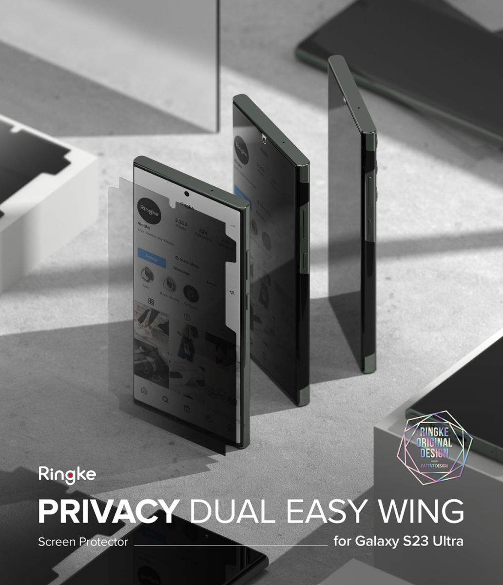 Ringke Dual Easy Wing Privacy Samsung Galaxy S23 Ultra Screen Protector afbeelding 17