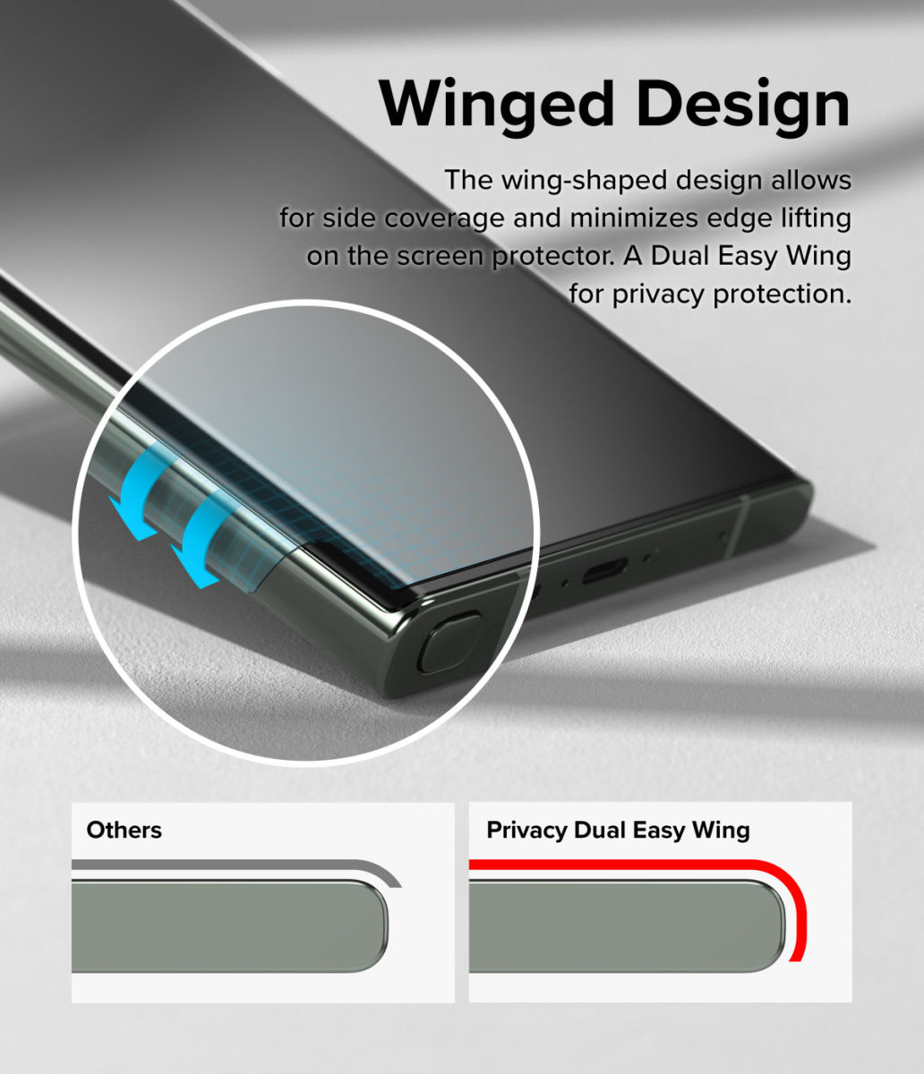 Ringke Dual Easy Wing Privacy Samsung Galaxy S23 Ultra Screen Protector afbeelding 8
