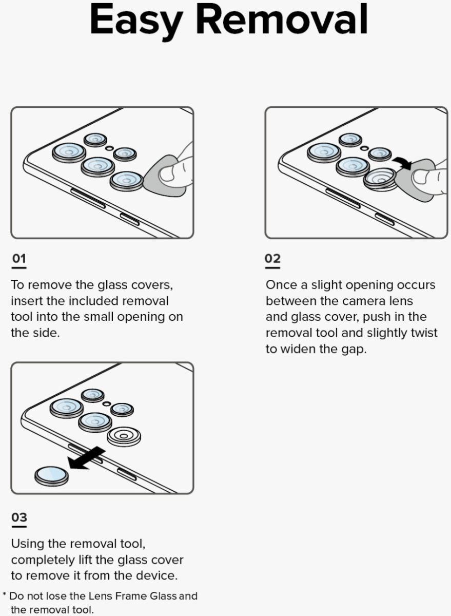 Ringke Frame Glass Samsung Galaxy S23 Ultra Camera Protector Zwart afbeelding 12