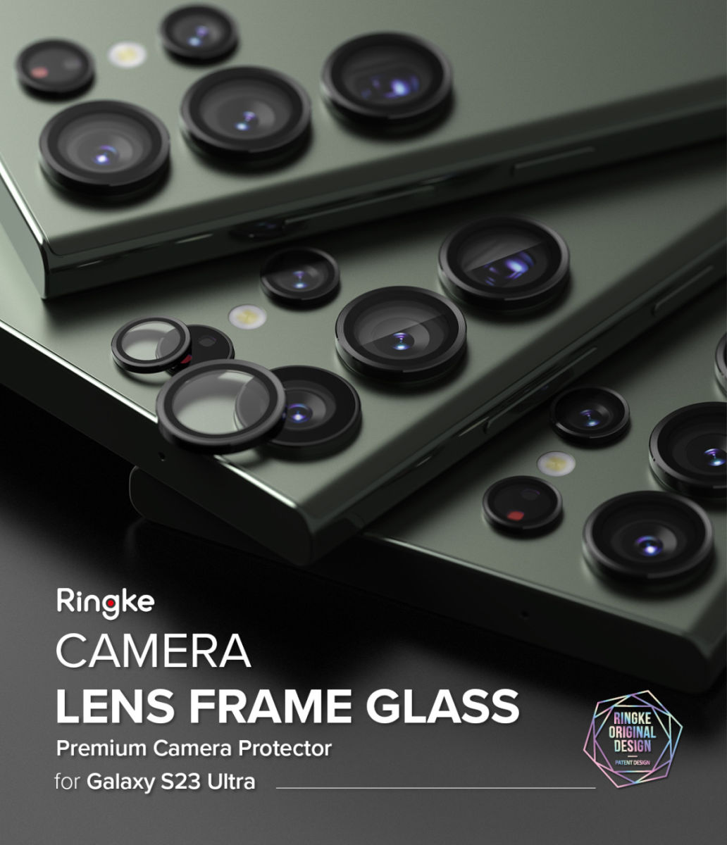 Ringke Frame Glass Samsung Galaxy S23 Ultra Camera Protector Zwart afbeelding 2